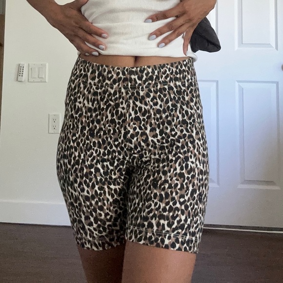 Leopard Print Bike Shorts - Picture 1 of 3